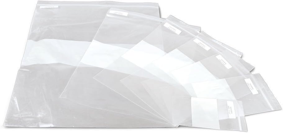 Medline Plastic Zip Closure Bags with White Write-On Block, 2 mil, 6" x 9", Ideal for Storage & Organization, Pack of 1000