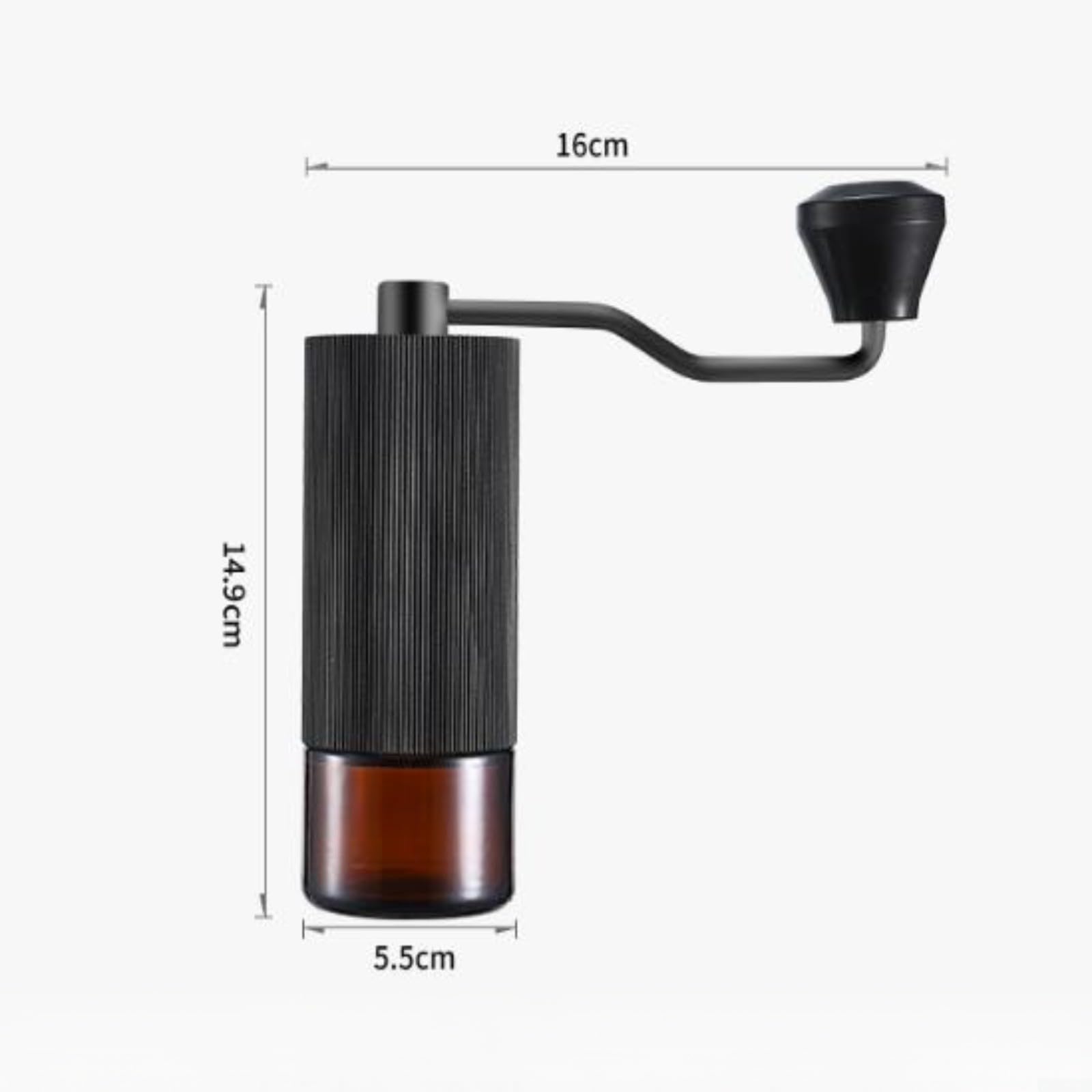 Molinillo de mano de acero inoxidable, mango de manivela manual, recipiente transparente para molienda, filtro de expreso para café moca, para prensa francesa, camping, viajes, hogar, café
