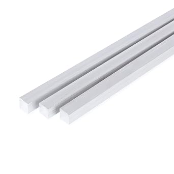 13Inch Square Aluminum Flat BAR 3 Pieces of 1/2" X1/2" 6061 General Purpose Plate,T6511 Solid New Mill Stock 1/2x1/2x13inch, 3