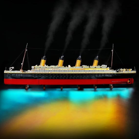 BrickBling LED-Beleuchtung Kompatibel mit Lego Creator Expert Titanic Building Set 10294 (Kein Modell) DIY-Beleuchtungsset mit Rauchmodul für das Titanic-Schiff Dekorationslicht für 10294