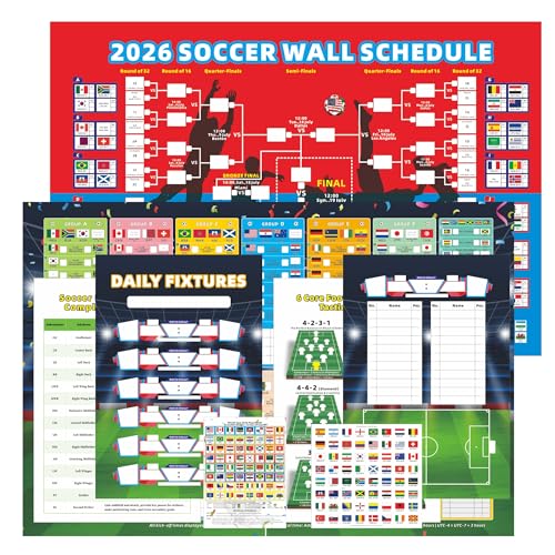 Noare 2026 World Cup 8-in-1 Soccer Poster Set