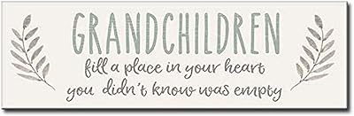 My Word! Grandchildren, Fill A Place in Your Heart You Didn't Know was Empty Decorative Home DÃcor Wooden Signs, Cream/Tan