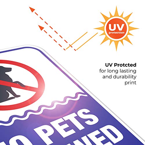 Cartel No Pets Allowed en área de piscina 12x18 pulgadas miniatura 4