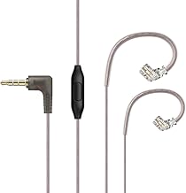 RC4 Replacement Cable for KZ IEMs, 0.75mm 2-Pin Copper-Plated Replacement Cable with HD Mic & 1-Button Control, 3.5mm Jack Compatible with KZ Decet, Gale, ZA12, ZS10 PROX IEMs