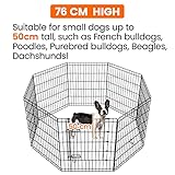 Yaheetech 8-TLG Welpenlaufstall 76cm hoch Welpenauslauf für Hunde Wohnung & Garten, faltbar, Freilaufgehege Welpenzaun mit Tür, Aufbau werkzeugfrei