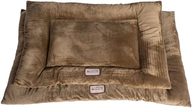 HomeStock Large Velvet Dog Bed - Rectangular Pet Mat with Cushion - Soft Washable Cover - 27x19x2