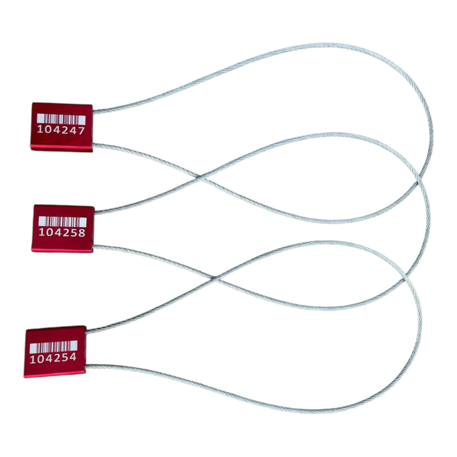 Lot de 100 joints de sécurité en métal de haute sécurité numérotés inviolables en aluminium - Rouge - 40 cm