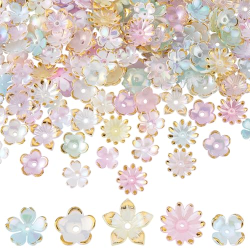 Capuchons de perles en acrylique fleur de cerisier pour création bijoux printemps - 2