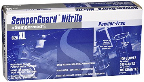 Sempermed EXL-100 4-mil Blue Nitrile Gloves-Extra Large-Box/100, X-Large