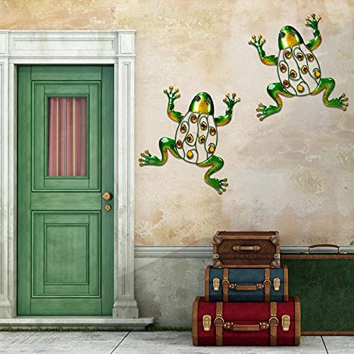 E.sun Craft Metal Frog Wall Decor Outdoor Metal Art Decorative Acrylic Sculpture Hanging Décor For Home Patio Garden Fence Indoor #TOP3