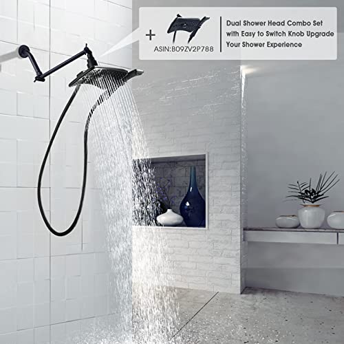 Bright Showers Brass Shower Head Extension Arm For Rain And Handheld 10 Inch Universal Shower Head Extender, Height & Angle Adjustable, Oil-Rubbed Bronze #TOP5