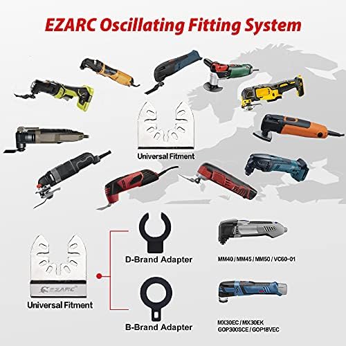 EZARC Multi-Tool Grout Remover Blade, Diamond Oscillating Multitool Saw Blades for Grout Removal, Mortar and Soft Tile Cut DO34F, 3-Pack