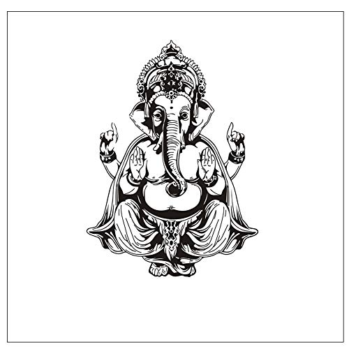 1Sheet Mandala Stickers muraux Sticker Creative Art Décoration Chambre Ganesh Elephant Dieu Sticker mural étanche amovible Mandala autocollant (57X78CM)