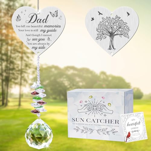 Memorial Gifts for Loss of Dad,Memorial Crystal Suncatcher Ornament, Sympathy