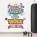Runtoo - Adesivo da parete con citazioni motivazionali "Don't Wish for it Work for it", decalcomania da parete per allenamento, casa, palestra, yoga, esercizi, ufficio, decorazione