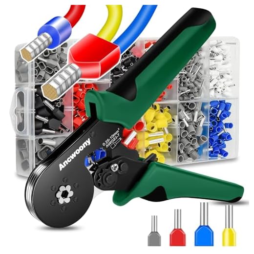 Wire Crimping Tool Kit with TE/VE1200PCS Ferrules Terminals - HSC8 10-6A Hexagonal Crimper for Tubular Terminals (0.25-10mm²), Connectors Assortment Ferrules Kit