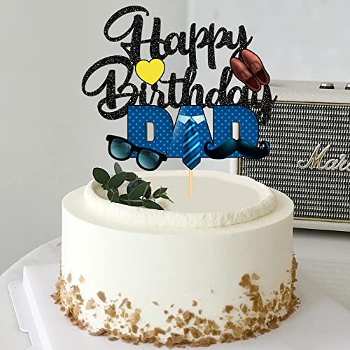 Halodete Happy Birthday Dad Cake Topper, Men & Daddy Birthday Cake Topper, Father's Birthday Party Decorations, Multi-Color #TOP4