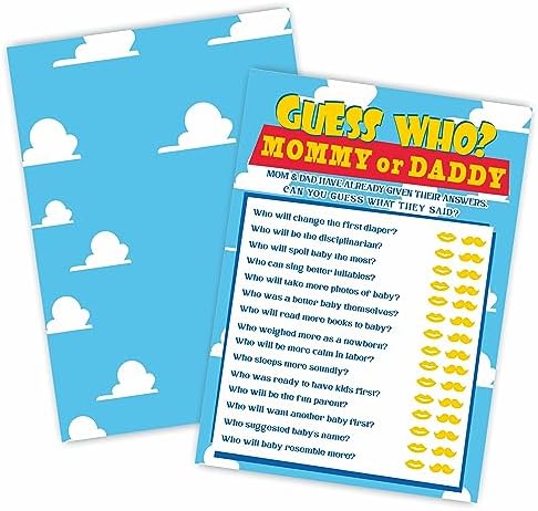 Baby Shower Game Cards Set - 30 Double Sided Cards & Answer Card, Family Feud Style, Spring Flower Theme - View #10