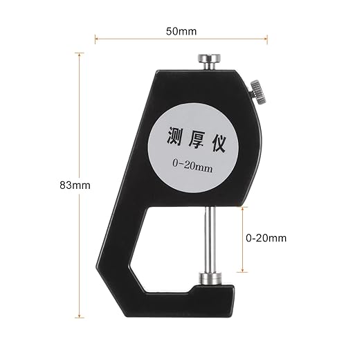 Miniatura 2 de HARFINGTON Medidor de grosor 0.000-0.787 in | Probador de grosor de esfera mecánica de 0.004 in, herramienta de medición manual, cabeza plana para