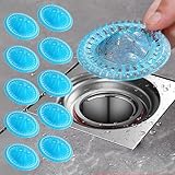 10PCS Round Plastic Drain Strainers, Multi-Use Disposable Bathtub Stopperfor Pipe, Kitchen, Bathtub (Blue)