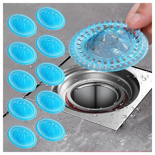 10PCS Round Plastic Drain Strainers, Multi-Use Disposable Bathtub Stopperfor Pipe, Kitchen, Bathtub (Blue)