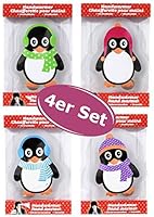 4er Set Taschenwärmer Pinguin (tolles Wichtelgeschenk) Handwärmer, Taschenheizkissen