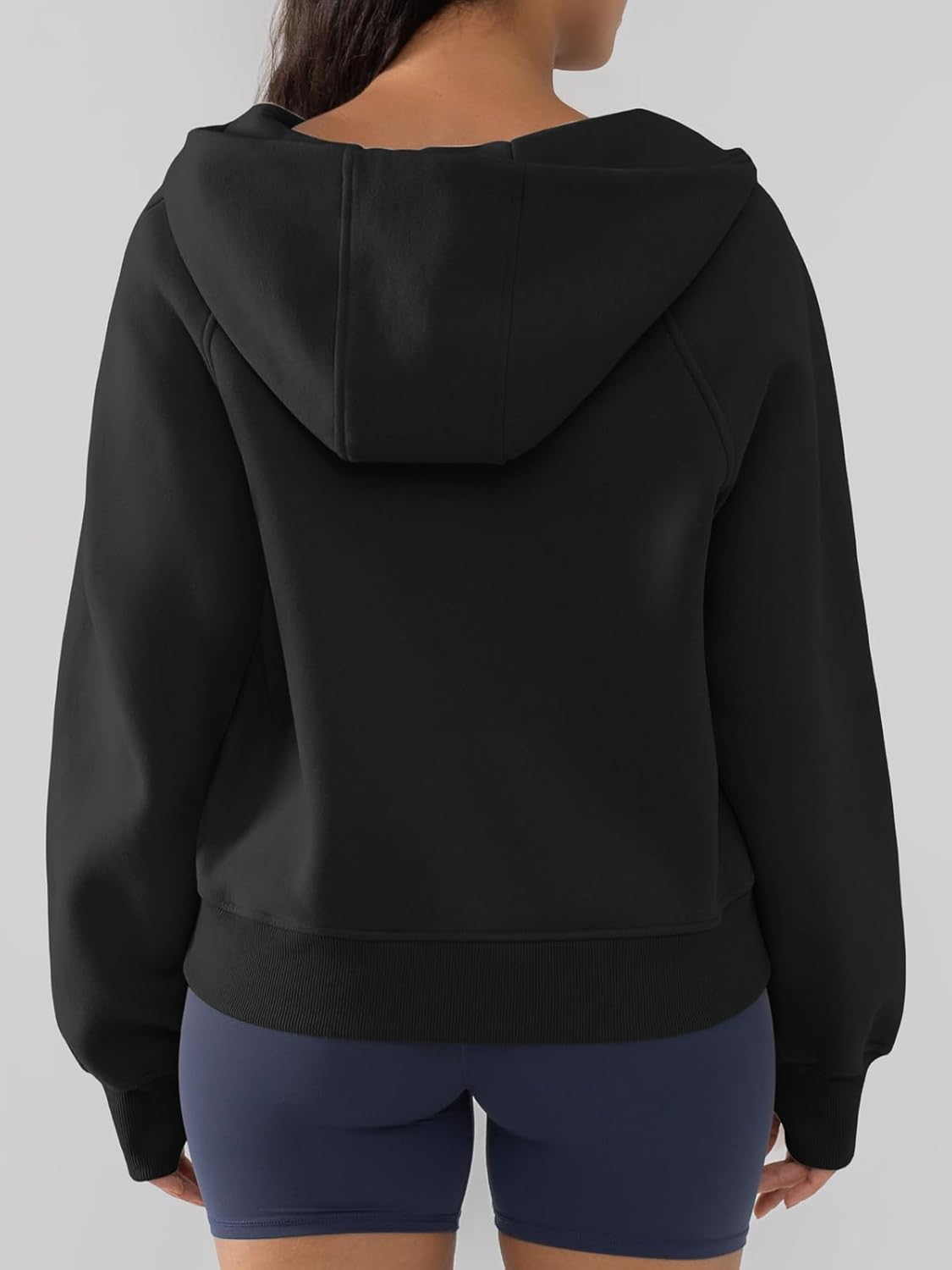 ATHMILE Womens Hoodies Long Sleeve Fleece Quarter Zip Pullover Workout Oversized Sweatshirt Fall Winter Crop Jacket Tops 2025 - Image 2