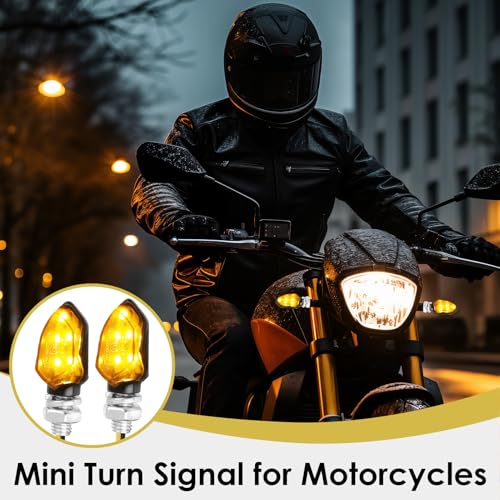 NIRJIK 4 Stück LED Blinker Motorrad 12V Mit E Nummer, Mini 5 LED Motorrad Blinker E geprüft, IP65 Wasserdicht Blinkerlicht Universal Für Blinkers Motorrads Moped Scooter Quad Motocross