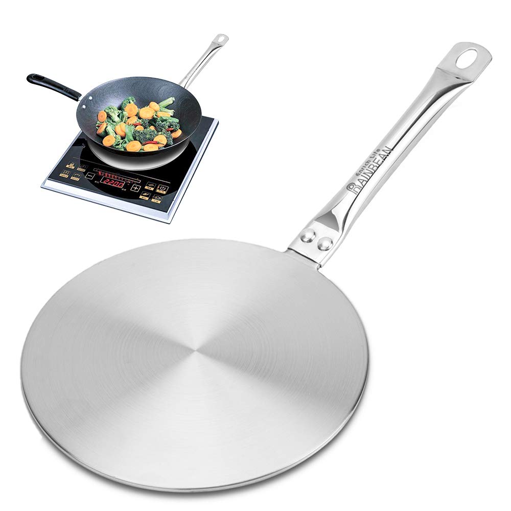 Amazon Com Rainbean 9 25inch Heat Diffuser Simmer Ring Plate Stainless Steel With Handle Induction Adapter Plate For Gas Stove Glass Cooktop Converter Flame Guard Induction Hob Ring Plate Home Kitchen