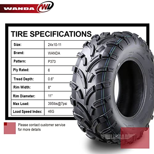 Image of WANDA 2 New ATV Tires 24x10-11 24x10x11 /6PR P373-10279...
