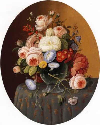 Peinture à l'huile haut de gamme : nature morte de Severin Roesen, toile de maître 30x36"