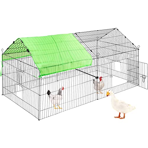 VEVOR Chicken Coop, 71" x 30" x 30", Rabbit Run Enclosure Pen with Waterproof and Sun-proof Cover for Outdoor, Indoor, Backyard, and Farm, Metal Pet Playpen Cage for Small Animals, Duck, Hen