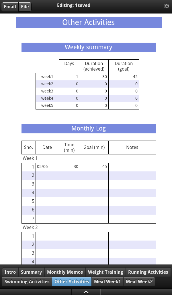 Fitness Planner App on Amazon Appstore