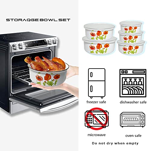 Mixing Bowls Sets For Kitchen Serving Fruit Cereal Ice Cream Salads Prepared Bowls 5 Pieces With Lid Metal Prep Baby Bowls Sugar Candy Nesting Food Storage Food Container Bowl #TOP2