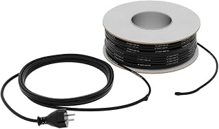Termofol Cable calefactor con termostato KZT - 12 m - 180W calentador de tubería eficiente para tubos y tanques aislados, protección contra heladas, aislamiento de PVC, ahorro de energía, calefacción