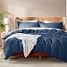 Nestl Bedding Duvet Cover 3 Piece Set - Ultra Soft Double Brushed Microfiber Hotel Collection - Comforter Cover with Button Closure and 2 Pillow Shams, Navy - California King 98"x104"