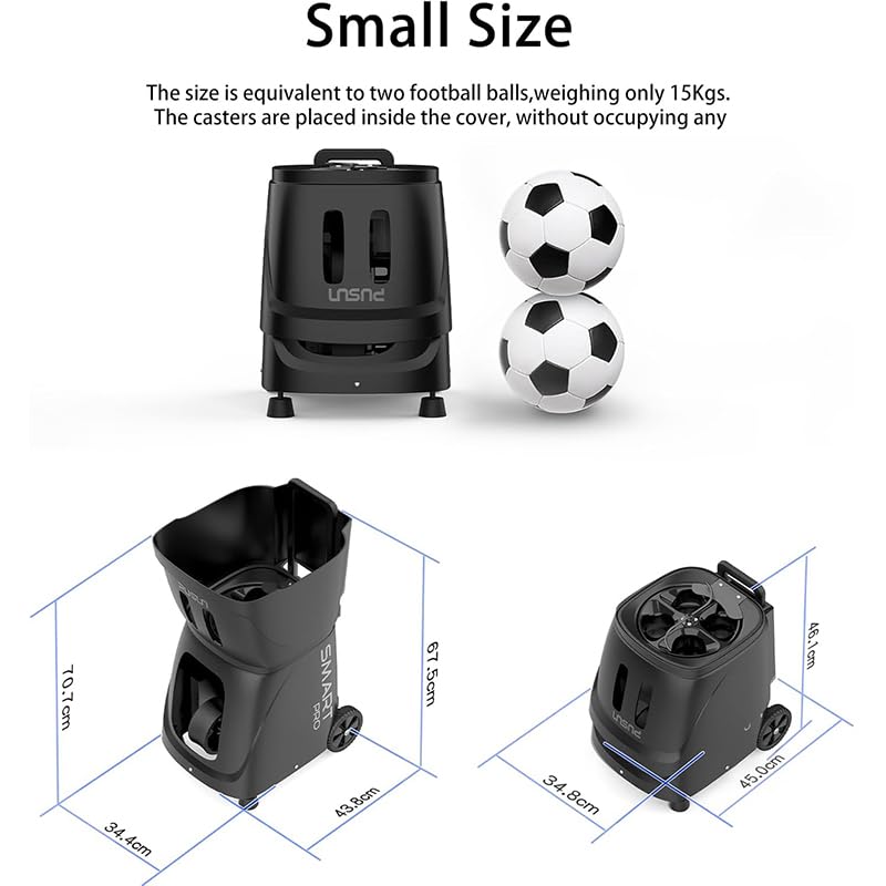 PUSUN PT Smart Pro - Macchina portatile per palline da padel con 110+palline con batteria 4-6H, portata 26 m, app/telecomando | Velocità di avanzamento regolabile e angolo di servizio | Pro Training