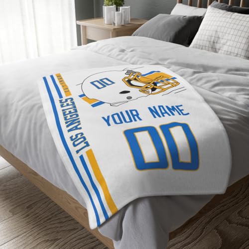 Image of Los Angeles Throw Blanket Custom Name and Number Personalized Gifts for Men and Women