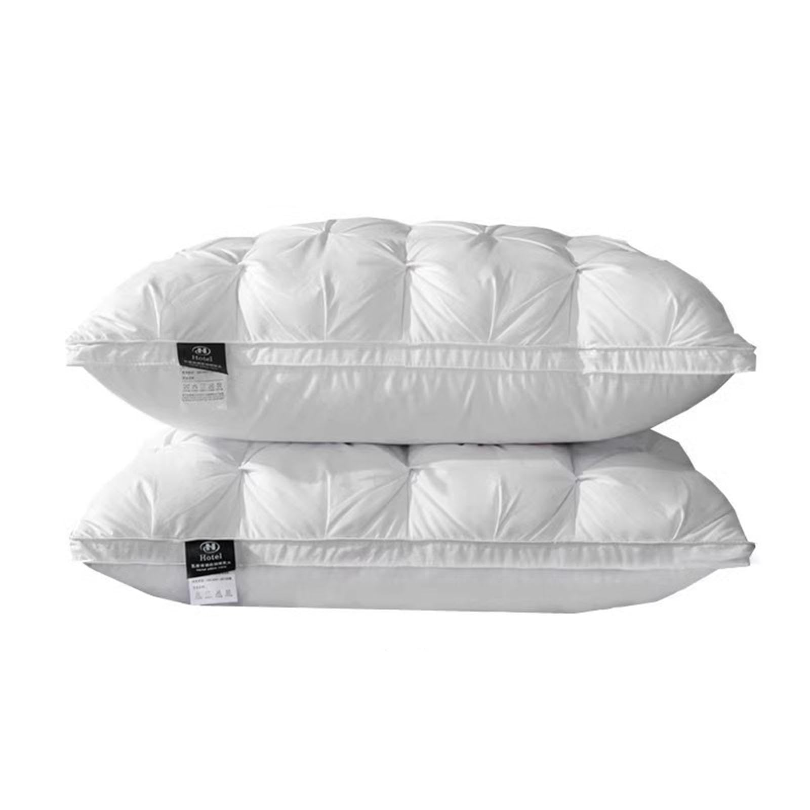 CCXXYGWJ Zestaw 2 poduszek z aksamitu z piór, poduszki Super Comfort Sleepers, miękkie poduszki hotelowej jakości Standardowy rozmiar dla podkładek z łu od strony szyi i brzucha, nadający się do