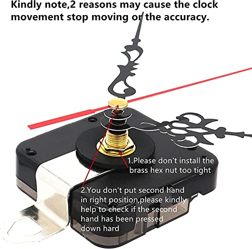 Tikround Youngtown 12888 Movement For Clock Repair Replacement 13.5Mm (17/32 Inch) Shaft Length 5.5Mm (7/32 Inch) Thread Length.(Black Shaft) #TOP5