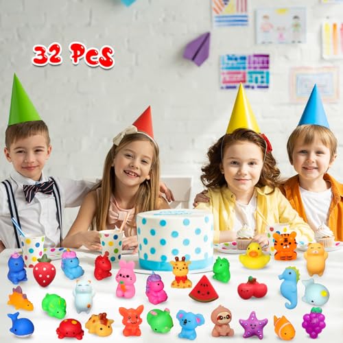 Image of nobasco Squishies, 32 Pack Mochi Squishy Toys - Kawaii Cat Squishys Slow Rising Animals - Party Favors, Goodie Bag, Birthday Gifts, Mini Squishies Stress Reliever Toy