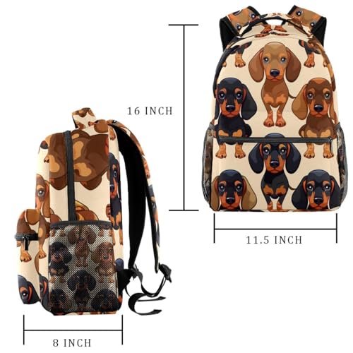 Sac à dos de voyage multicolore teckel taille unique ajustable - 2