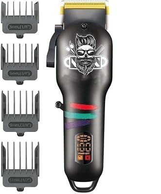 WTYBRMYO Hair Clipper Electric Trimmer Men Professional Barber Cordless Shaver for Man Cleaning Machine(Black)