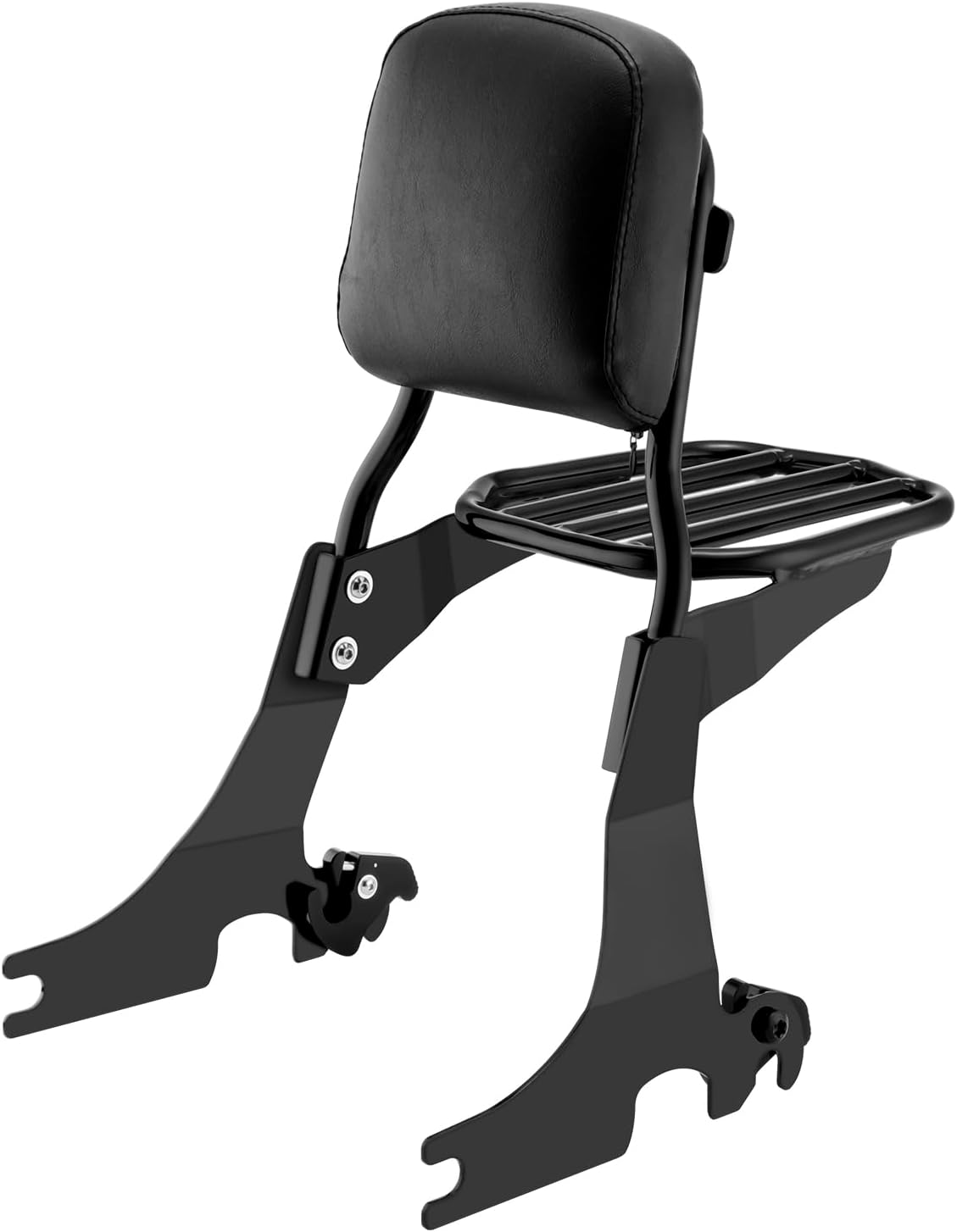 Mofun Passenger Backrest Sissy Bar & Luggage Rack Detachable Compatible with Harley Sportster XL 883 1200 2004-2022,Black