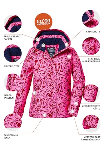 killtec Mädchen Funktionsjacke mit Kapuze und Schneefang KOW 355 GRLS JCKT, dunkel himbeere, 164, 42147-000