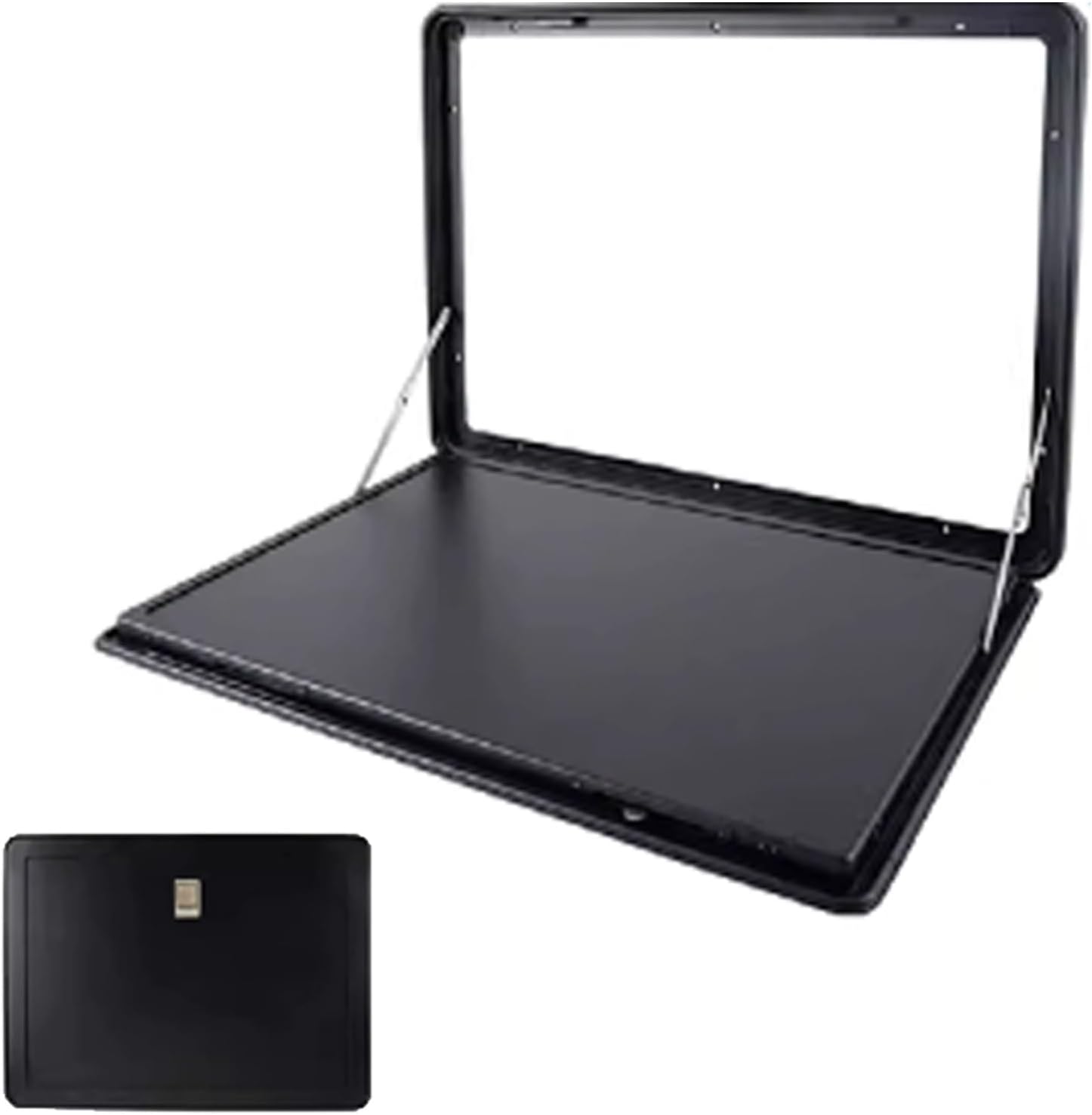 Foldable RV Picnic Table - Wall-Mounted Aluminium Alloy Table for Campervan & Caravan - Portable Outdoor Dining Table, Black (50x35x2.5cm/20x14x1in)