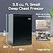 Igloo 3.5 Cu. Ft. Chest Freezer with Removable Basket and Front Defrost Water Drain, Small Deep Freezer Perfect for Homes, Garages, and RVs, Black