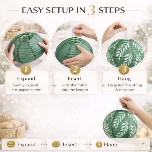 Decorative pom pom and Lanterns -The Festive Vibe Collection (Botanic Blush Harmony) - Thumbnail 4