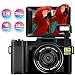 Produktbild Digitalkamera Fotoapparat Digitalkamera 24 MP Full HD 2,7 K 25 FPS YouTube Kamera mit einziehbarer Taschenlampe und 3,0 Zoll Flip Screen Kompaktkamera