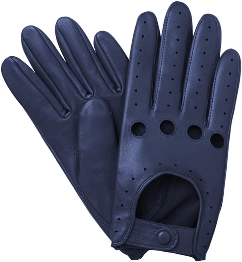 Mens Classic Retro style quality Chauffeur Soft Lambskin Leather Driving Gloves